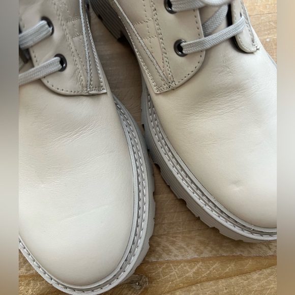 La Canadienne Yasmine Quilted Combat Boot In Bone Leather Size 8.5 New - Picture 10 of 12